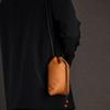 Bolso Bandolera Corsé con Cordón de Ajuste de Piel de Vaca de Capa Superior Almacenamiento Billetera Bolso para Teléfono Móvil Cuero Genuino Cubrevasos Universal