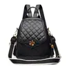 Mochila de Cuero Suave de Alta Calidad para Mujer, Nueva Mochila de Moda con Bordado Acolchado para Mujer, Bolsa Ligera Casual para Viaje y Escuela