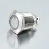 Loniu Interruptor de Botón Metálico Impermeable de Cabeza Plana Auto-Restaurable de 19 mm con Anillo de Luz, Patas de Tornillo 12/16/19/22 mm