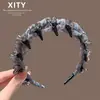 Diadema elegante de malla con dientes de cristal para mujer, antideslizante, elegante y versátil, accesorio para el cabello voluminoso y esponjoso