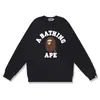 Marca de moda transfronteriza de comercio exterior BAPE sudadera con capucha de punto para hombre, otoño e invierno, manga larga, estampado de letras, holgada, cuello redondo