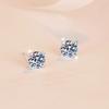 Pendientes de Cuatro Garras Superventas Transfronterizos Plata S925 Joyería Minimalista de Moda Joyería de Alta Gama Pendientes de Moissanita Fábrica de Origen