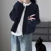 Cardigã de malha preguiçoso, moderno e versátil, estilo coreano para mulheres, coleção de outono 2026, plus size, modelagem solta e suéter coat afina a silhueta