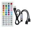 Fita de LED com Controlador de Lâmpada de Lótus Bluetooth Infravermelho de 44 Teclas Sem Fio Ativado por Som RGB Sete Cores 5V 12V Dimmer