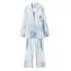 Pijama de Cardigan con Cuello de Algodón Puro para Hombre, Manga Larga y Pantalones, Conjunto de Ropa para el Hogar de Dibujos Animados, Casual, Nueva Colección Otoño 2026