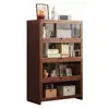 Librero de Madera Maciza Color Nogal Sala de Estar Hogar Estilo Retro Americano Gabinete de Almacenamiento Integrado en la Pared Gabinete de Almacenamiento a Prueba de Polvo