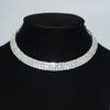 Moda Transfronteiriça Europeia e Americana Colar Diamante Negro Colar Strass Multicamadas Colar Distintivo de Arame de Aço Cravejado de Diamantes Joias Nupciais