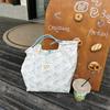 44181 Corea del Sur bolsa de lona con relieve de dibujos animados para mujer, bolso de mano de gran capacidad, bolsa de compras para el día a día