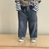 Calça Jeans Infantil, Calça Wide Leg para Meninas, Roupa de Outono para Meninos, Novo 2026 Primavera e Outono Casual Calça Longa Reta para Bebê