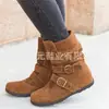 Botas de Algodón Juyuan 2026 Deseo de Invierno Estilo Europeo y Americano Planas Talla Grande Botines Cortos para Mujer Botas de Cuero Gruesas para Mujer