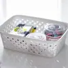 Mini Cesta de Almacenamiento de Ratán Cesta de Almacenamiento de Escritorio Caja Organizadora de Almacenamiento de Cocina Cesta de Almacenamiento de Plástico Cesta Tejida para el Hogar