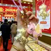 Produto Mais Vendido no Ano do Cavalo: Chaveiro Dourado Bênção do Oficial Celestial, Pingente de Cabacinha Dourada para Atrair Riqueza, Pingente de Couro Presente