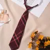 Corbata Jk Cuadros Rojos Decoración de Graduación Femenina Estilo Universitario Estudiante Corbata de Moño Infantil Gratis Camisa Camisa