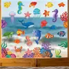 Brup Desenho Animado Vida Marinha Adesivos Estáticos Baleia Golfinho Peixe-Palhaço Adesivos para Janela de Casa Br-Jd2135C