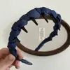 Diadema Vintage Azul Denim de Corona Alta con Dientes para Lavarse la Cara, Accesorio para el Cabello Antideslizante Moderno y Elegante