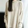 Nuevo suéter de punto con capucha 2026, holgado y estiloso, color liso, adelgazante, moderno, adecuado como prenda exterior, para superponer y como prenda interior para mujer