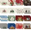 Manteles navideños transfronterizos 4 juegos de platos de cena tazas con tapetes termoaislantes Manteles decorativos para la atmósfera de las fiestas navideñas