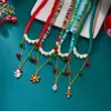 Collar Navideño Transfronterizo Europeo y Americano de Múltiples Capas con Campana de Santa, Muñeco de Nieve de Arcilla Suave, Colgante de Placa de Nombre de Copo de Nieve, Venta al por Mayor