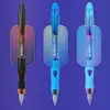 Set de Pluma Fuente Térmicamente Borrable para Estudiantes de Primaria, Pluma Fuente con Cartucho de Tinta Fácil de Borrar, Pluma Fuente Correctora de Postura, Azul Cristalino, Viene con un Humectante para Plumas