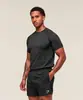 Marca Americana Tendência Shark Muscular Nova Marca Tendência Esporte Fitness Estampado Manga Curta Justa Masculina