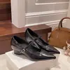 Sapatos Mary Jane Femininos 2026 Outono Nova Chegada Tamanho Grande Fivela Quadrada com Strass Francês Tira Única Salto Anabela Bico Fino Baixo Sapato Único