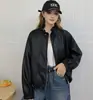 Chaqueta de Cuello Alto con Cordón de Piel Sintética para Mujer 2026 Otoño Nuevo Estilo Moda Temperamento Holgada Versátil Chaqueta de Moto Top