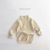 [em estoque] Duas peças para cada mão ~ Suéter infantil Primavera e Outono versão coreana de tesouro da moda masculino e feminino gola alta cachecol suéter