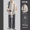 Suéter tipo polo de manga larga para niños otoño estilo Hong Kong moderno rudo guapo traje de hombre con jeans traje de dos piezas