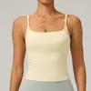 Top Regata de Yoga Escovado Transfronteiriço para Mulheres com Bojo Alças Finas Costas Bonitas Justo Secagem Rápida Roupa Esportiva Fitness Camisola Atacado