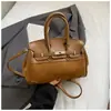 Bolso Retro de Alta Gama Platino para Mujer Otoño e Invierno Bolso de Mano de Alta Gama 2025 Nuevo Bolso Cruzado de Hombro Kelly Esmerilado