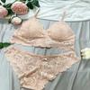 Conjunto de Rendas Feminino Lindo nas Costas Lingerie Duas Peças Elástico Macio Amigo da Pele Respirável Conjunto de Sutiã Sem Aro Renda Sexy
