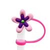 Nueva Serie de Flores Tapa para Popote DIY Creativa Dibujos Animados Cubierta de Silicona para Popote A prueba de Polvo Tapón para Popote Listo para la Venta