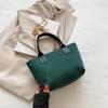 Estilo Japonés Color Sólido Simple 2024 Nuevo Moderno Terciopelo Bolso Tote para Viajes Cotidianos Bolso de Hombro Cruzado de Moda Artística