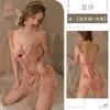 Kamai Xue Estilo de Lujo Ribete de Encaje Sexy Lazo Lunares Malla Falda Vestido de Tirantes Conjunto de Ropa Exterior 2061