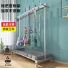 Estante Móvil para Mopa de Acero Inoxidable Almacenamiento de Baño Drenaje Utensilios Estante para Mopas Extraíble Montado en Pared De Pie