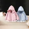 Chaqueta con capucha de retazos de gatito nueva para primavera y otoño para niñas, elegante cárdigan de dibujos animados para bebés niñas
