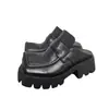 Mules Femininas Vintage de Couro Genuíno, Bico Fechado, Sola Grossa, Novo Estilo Retro Primavera/Verão 2026, Sandálias Confortáveis para Uso Externo com Solado Macio