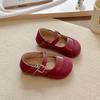 Sapatos de Couro para Meninas 2026 Primavera e Outono Novo Estilo Coreano Sapatilhas Baixas Retrô Infantil para Crianças de 1-3 Anos Sapatos de Princesa Macios com Solado para Bebê
