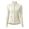 Chaqueta de Yoga para Mujer 2024 Nuevo Estilo Tela No Transpirable Cremallera Dorada Chaqueta Deportiva para Exteriores Cuello Alto Chaqueta de Felpa Cepillada