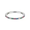 Anillo de Plata S925 Pura de 3 Colores Apilado con Zirconias de Tienda Completa Anillo Ins Europeo y Americano Boda Moda Joyería Simple para Fiesta
