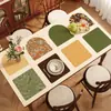 Suministro Transfronterizo de Manteles Estilo Americano Retro, Impermeables, Resistentes al Aceite, Resistentes al Calor, Lavables, Tapetes Protectores de Cuero PVC, Hechos a Medida