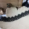 Ribete de Encaje Bordado Hueco Blanco y Negro de 3.5cm de Ancho para Ropa de Muñeca Qipao, Accesorios para Vestido, Decoración Hecha a Mano para Bricolaje