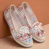 Zapatos de Tela de Verano Old Beijing para Mujer, Zapatos de Malla con Diseño Hueco, Zapatos Transpirables para Mamá, Zapatos Planos y Cómodos sin Cordones, Versátiles