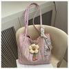 Lujo Ligero Internet Trendy Lona Bolso Grande Mujer 2024 Verano Nuevo Estilo Fresco Bordado Bolso de Hombro Bolso Tote de Gran Capacidad