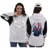 Sudadera con capucha y costuras en contraste con estampado de Jujutsu Kaisen Spell War de AliExpress.