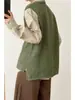 Chaleco de Punto sin Mangas con Hebilla Triangular Estilo Japonés Suéter de Forro Polar para Hombre Chaleco Casual Unisex Retro para Pareja