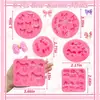 Molde de silicone para decoração de joias de resina com laço de cristal, para artesanato, fondant, bolo e chocolate