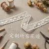 Encaje de Malla con Adorno de Encaje de Seda de Leche Soluble en Agua Bordado de Margaritas Pequeñas Tridimensionales Borde de Onda de Arroz Accesorios para Ropa Ropa para Muñecas