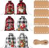 2026 Nueva Bolsa de Regalo de Navidad Calendario de Adviento Cuenta Regresiva Bolsa con Cordón Set de Bolsas de Algodón y Lino con Cordón Bolsa de Regalo para Dulces