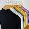 Camisa Básica com Gola Alta Meia-Altura para Mulheres, Camiseta de Manga Média, Estilo Popular Outono e Primavera 2025, Top de Algodão Modal Celebridade da Internet, Fina